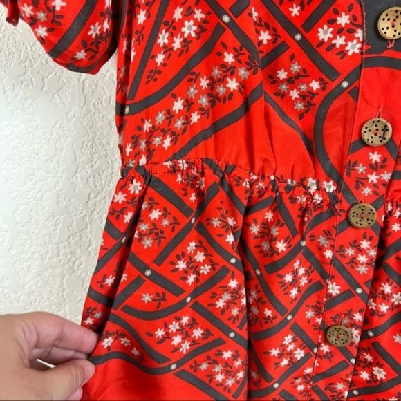 Anthropologie Moulinette Soeurs Pattern Silk "Maeshowe Shirtdress" Dress - Picture 5 of 10